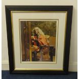 Robert Lenkiewicz (1941-2002), signed print 'Self Portrait at Easel', No 84/500, 41cm x 33cm.