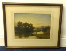 William Williams of Plymouth (1808-1895), watercolour, 'Figures in River Scene' 21cm x 29cm.