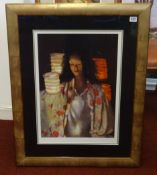 Robert Lenkiewicz (1941-2002), 'Anna with Paper Lanterns', signed limited edition print No.263/