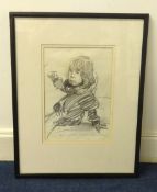 Robert Lenkiewicz (1941-2002), an early original pencil sketch, signed and titled 'Ilya, in