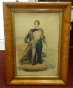 A 19th watercolour portrait Lord Byron (politician, poet, peer, nobleman 1788-1824), unsigned in