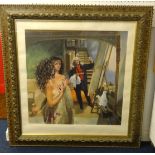 Robert Lenkiewicz (1941-2002), 'Painter with Anna, St Antony Theme' (Reflections), signed and titled