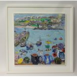 Linda Weir, contemporary St.Ives, Cornwall artist, modernist, expressionistic paintings (born