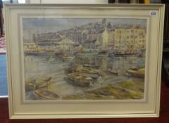 Albert Bardsley (1912- 1990) watercolour 'Sutton Harbour, Plymouth', 38cm x 56cm