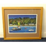 Liz Jones (Plymouth artist), limited edition print No.23/50, 'The Cremyll Ferry Boaters', 32cm x