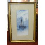 W.George, a pair of watercolours, signed, 37cm x 17cm.