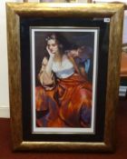 Robert Lenkiewicz (1941-2002), 'Esther with Silver Locket', signed limited edition print No.240/500,