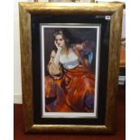 Robert Lenkiewicz (1941-2002), 'Esther with Silver Locket', signed limited edition print No.240/500,