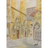 A group of five continental watercolours indistinctly signed, 'Giani?' each titled verso, '
