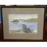 Arnold Melhuish signed watercolour, 'Cromwell's Tower, Tresco, 1998', 22cm x 15cm and M.Mc.Brian,