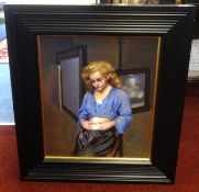 Robert Lenkiewicz (1941-2002) original oil on canvas, signed twice and inscribed verso 'Lisa Stokes'
