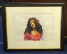 Robert Lenkiewicz (1941-2002), watercolour, 'Karen Ciambriello' titled and signed to the image, 31cm