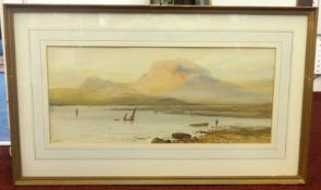 William Henry Earp (1831-1914), two watercolours of marine scene 24cm x 53cm (2)
