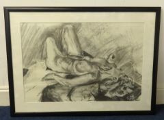 Shirley Hearnden, charcoal study 'Nude' dated 1996, 35cm x 52cm