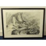 Shirley Hearnden, charcoal study 'Nude' dated 1996, 35cm x 52cm