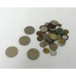 A collection of various general world coins.