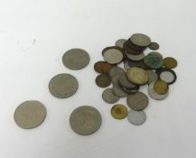 A collection of various general world coins.