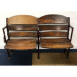 of Rugby Interest, a pair of Twickenham Stadium folding seats, circa 1940.