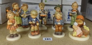 Goebel, Hummel, a collection of eight figures including Hummel Club exclusive, all boxed, list