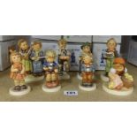 Goebel, Hummel, a collection of eight figures including Hummel Club exclusive, all boxed, list