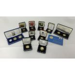 A collection of Royal Mint Commemorative silver proof coins, including 2000 Guernsey, 50p Pied fort,