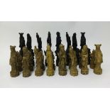 A modern chess set of Chinese design.