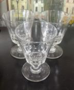 Three 19th century wine glasses.