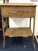 Traditional bamboo and wicker sewing stand.