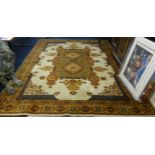 Large patterned floor rug, size 340cm x 246cm.