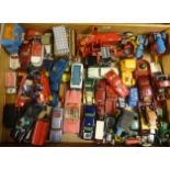 A collection of diecast models including Corgi FAB1, Batman, agricultural, 1910 Daimler and