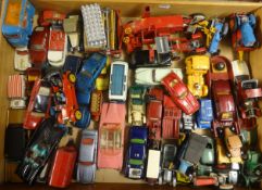 A collection of diecast models including Corgi FAB1, Batman, agricultural, 1910 Daimler and