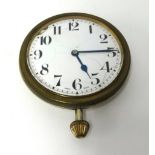 A dashboard clock with arabic numerals, diameter 65mm, keyless movement, the back plate No.640090,