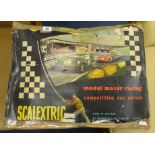Scalextric, a boxed set of Competition Car Series also accessories, buildings etc.