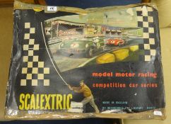 Scalextric, a boxed set of Competition Car Series also accessories, buildings etc.