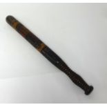 Victorian, police truncheon decorated with a crest and dated 1850, length 49cm.