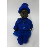 Roddy, a black doll with open sleep eyes, height 38cm.