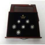 London Mint, The Millionaires Edition white rhodium plate on six gold coins, purchased new circa