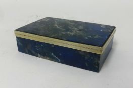 A rectangular Lapis lazuli trinket box.