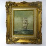 Ritter, oil on board, 'Homeward Bound', 25cm x 20cm in a gilt swept frame.