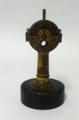 Novelty cast brass cigar cutter in the form of a ships engine order telegraph, 17 cm high.