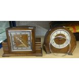 A Smiths, Enfield, chiming mantel clock, in oak case, together with another (2).
