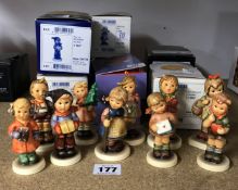 Goebel, Hummel, a collection of ten figures including Hummel Club figures all boxed, list available,