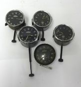 Five vintage dash board clocks including Jaeger (5).