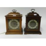 A walnut reproduction bracket clock and another similar, electric (2)