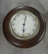 Smiths GWR railway clock, in circular oak case.