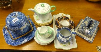 Shelley, a conical teapot and other wares, blue and white Italian Copeland Spode china etc