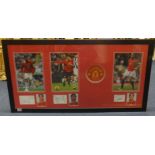 Of football interest, Manchester Utd montage with autographs from Ryan Giggs, Ferdinand Heinz