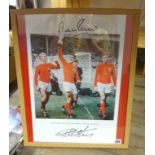 Of football interest, a 1966 World Cup print, signed by Geoff Hurst and Martin Peters