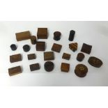 A large collection of mainly modern wood trinket and miniature boxes, to include Mauchlin ware,