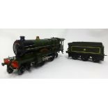 Hornby No 3C clockwork locomotive, 'Caerphilly Castle', gold on red nameplate and '4073' on GW style
